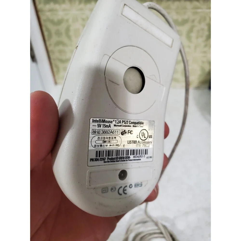 Microsoft Gateway IntelliMouse 1.2A PS/2 Compatible Wired Ball Mouse - Untested